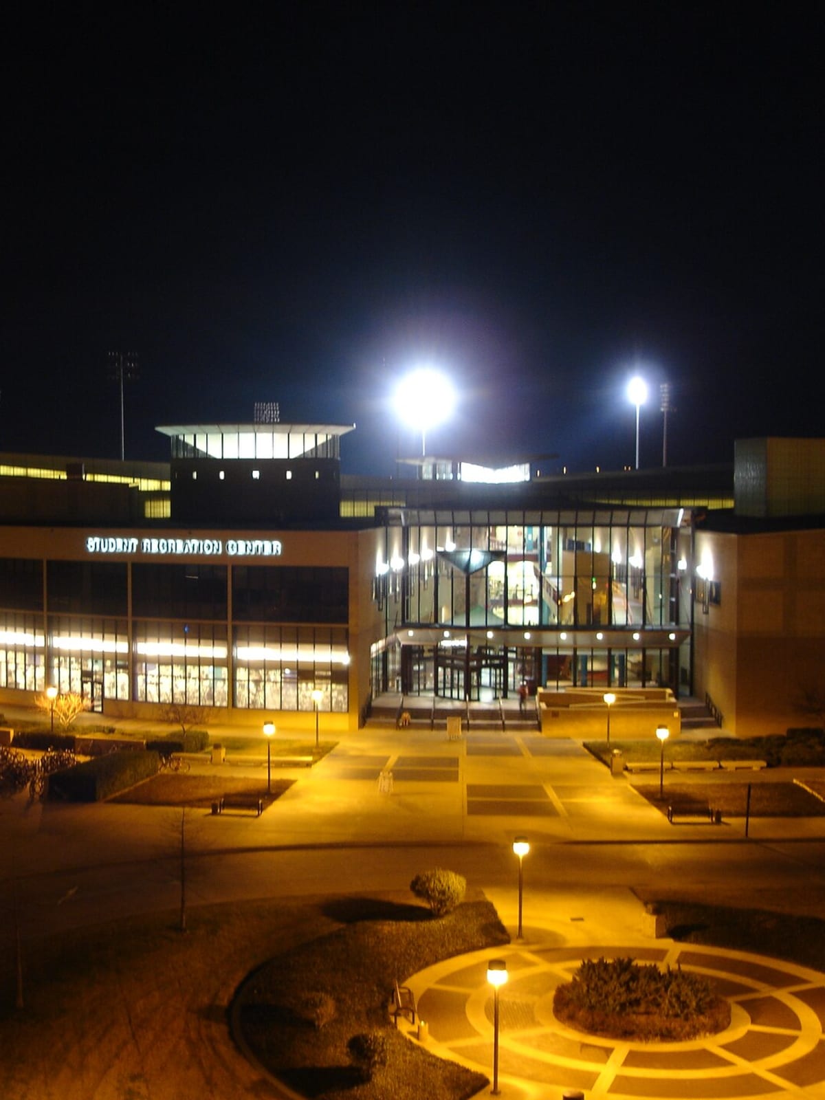 Cover of Maroon Life, The Night Issue: the Student Recreation Center at night