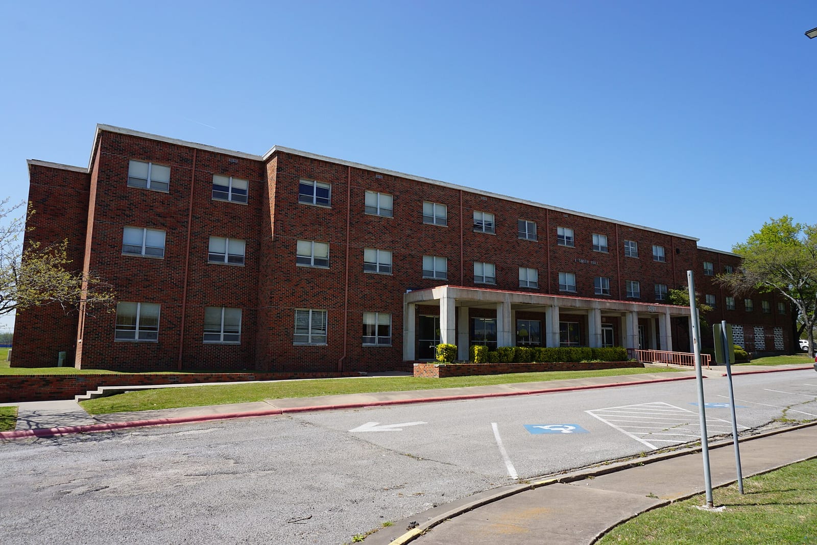 A red-brick Texas A&M residence hall