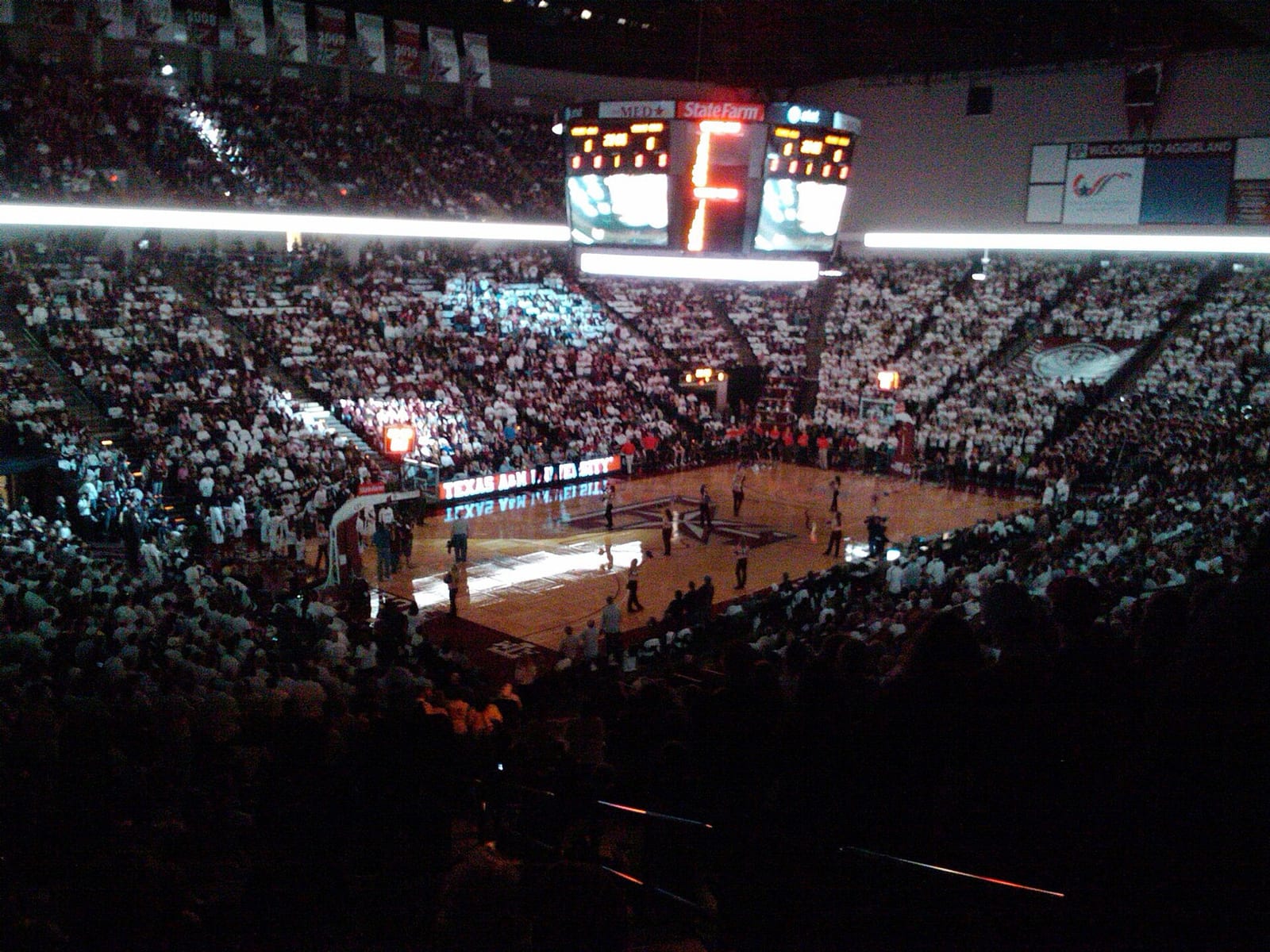 The crowd inside Reed Arena