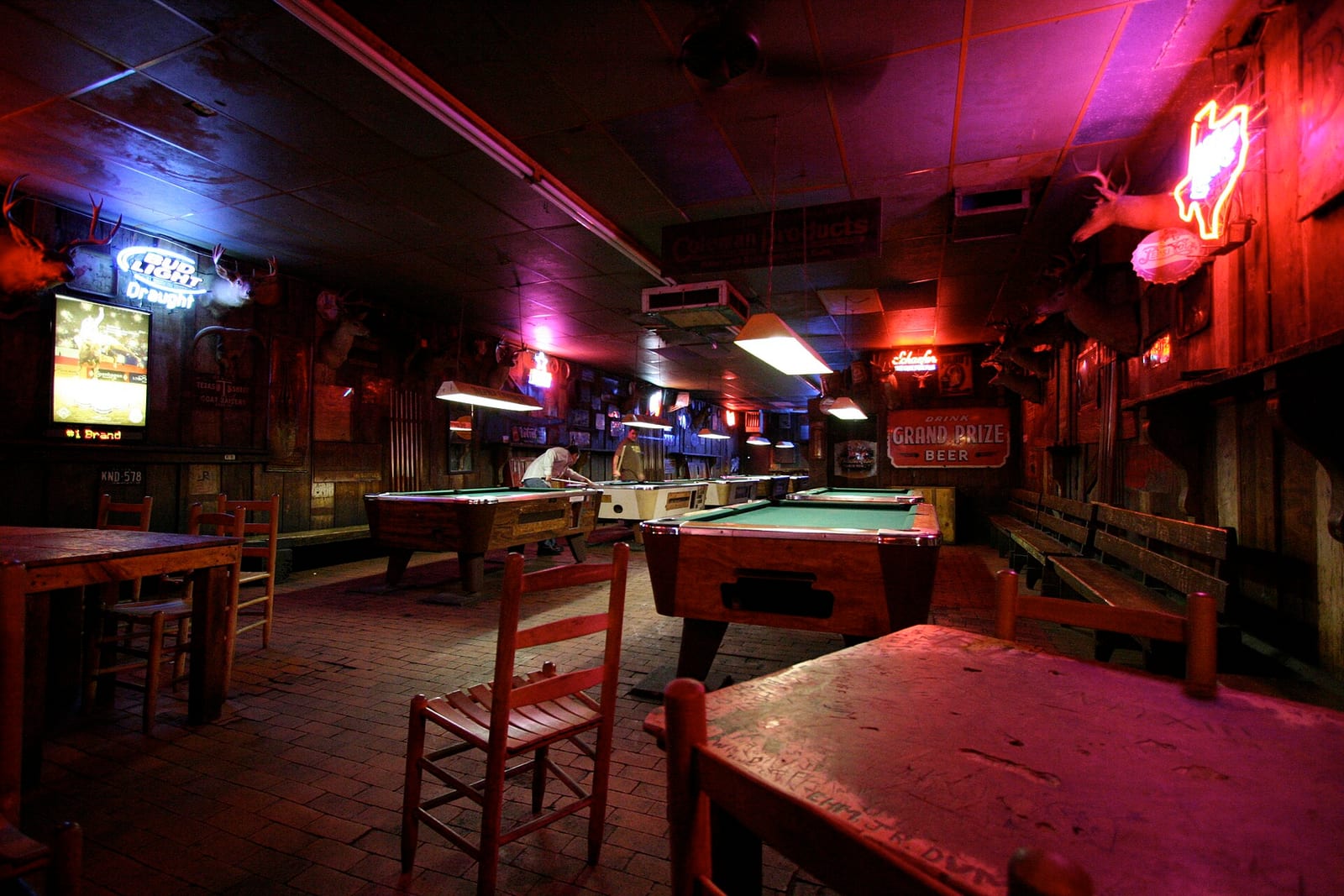 Pool tables inside the Dixie Chicken