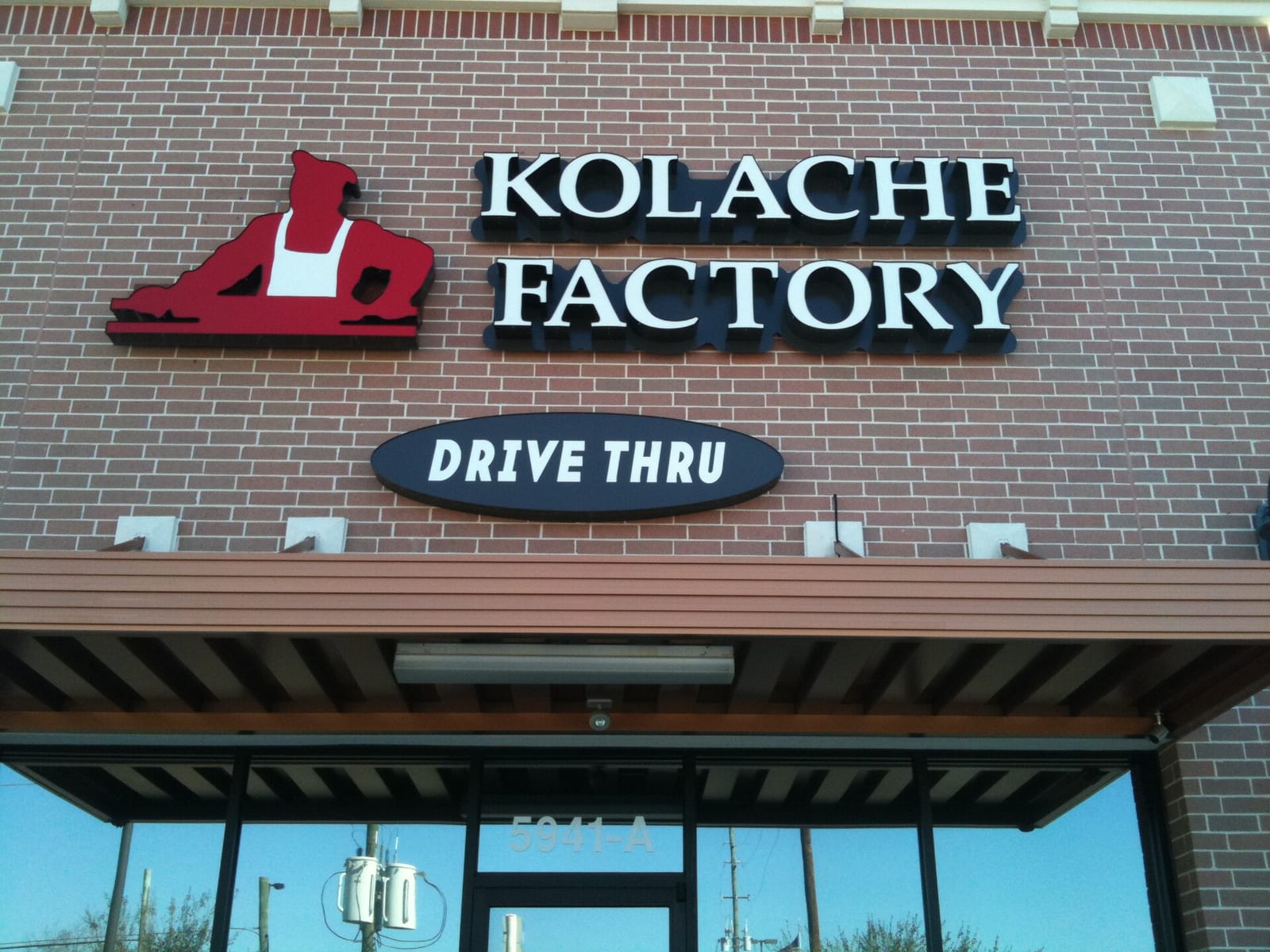 A kolache shop's drive-thru sign